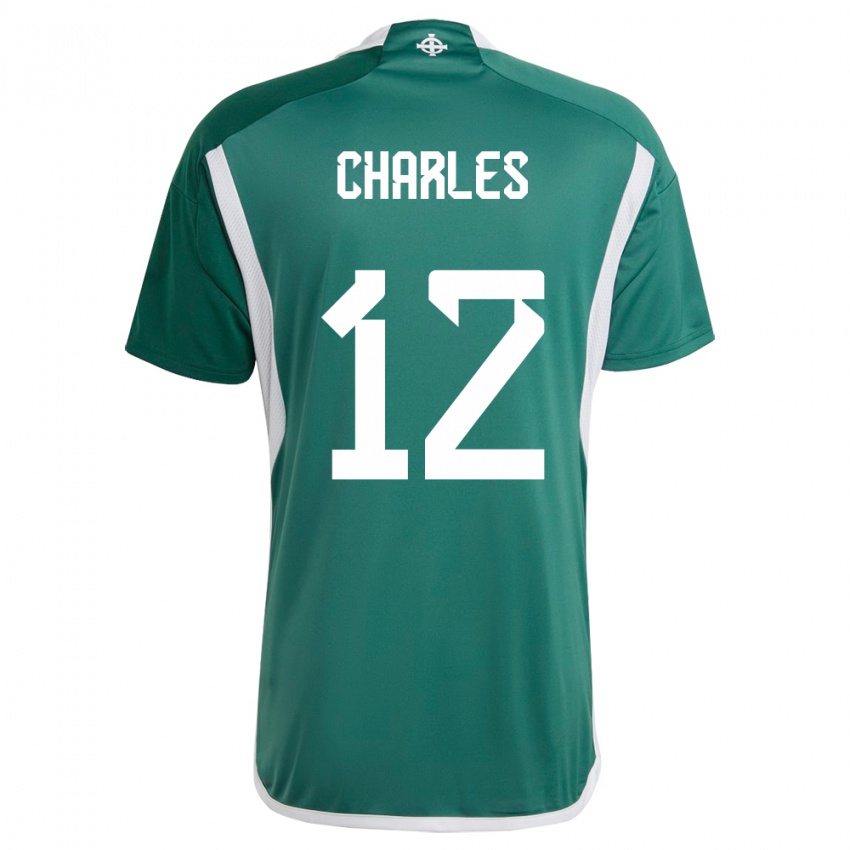 Mujer Camiseta Irlanda Del Norte Pierce Charles #12 Verde 1ª Equipación 24-26 La Camisa México