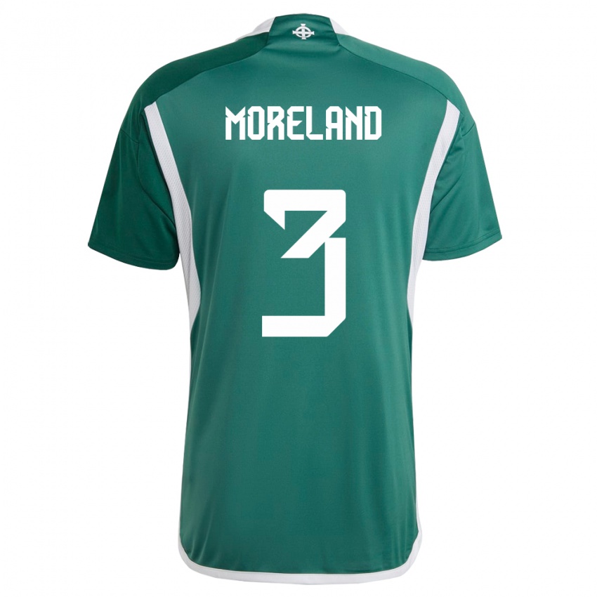 Mujer Camiseta Irlanda Del Norte Calum Moreland #3 Verde 1ª Equipación 24-26 La Camisa México
