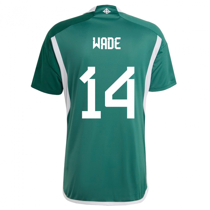 Mujer Camiseta Irlanda Del Norte Lauren Wade #14 Verde 1ª Equipación 24-26 La Camisa México