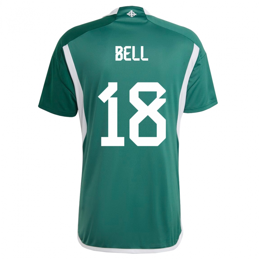 Mujer Camiseta Irlanda Del Norte Megan Bell #18 Verde 1ª Equipación 24-26 La Camisa México