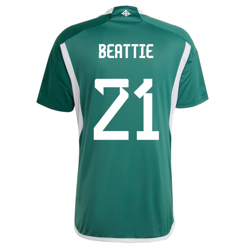 Mujer Camiseta Irlanda Del Norte Kerry Beattie #21 Verde 1ª Equipación 24-26 La Camisa México