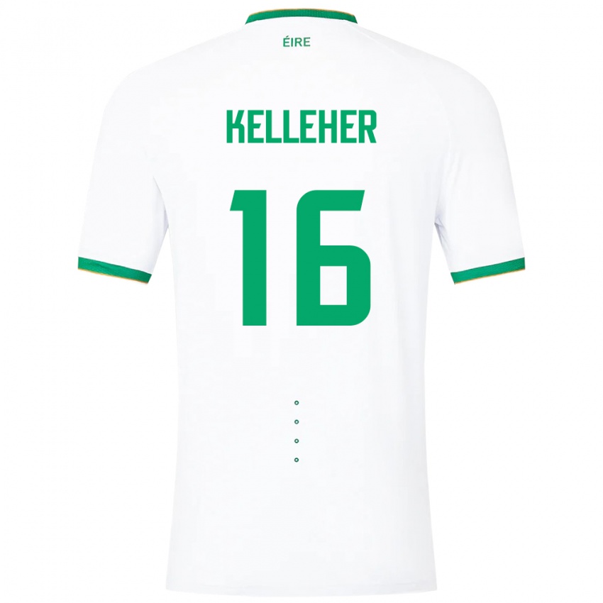 Mujer Camiseta Irlanda Caoimhín Kelleher #16 Blanco 2ª Equipación 24-26 La Camisa México