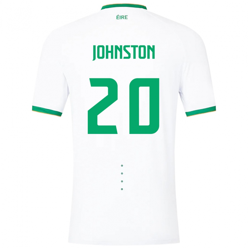 Mujer Camiseta Irlanda Mikey Johnston #20 Blanco 2ª Equipación 24-26 La Camisa México