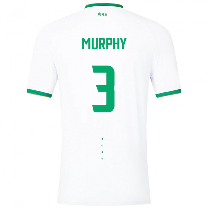 Mujer Camiseta Irlanda Alex Murphy #3 Blanco 2ª Equipación 24-26 La Camisa México