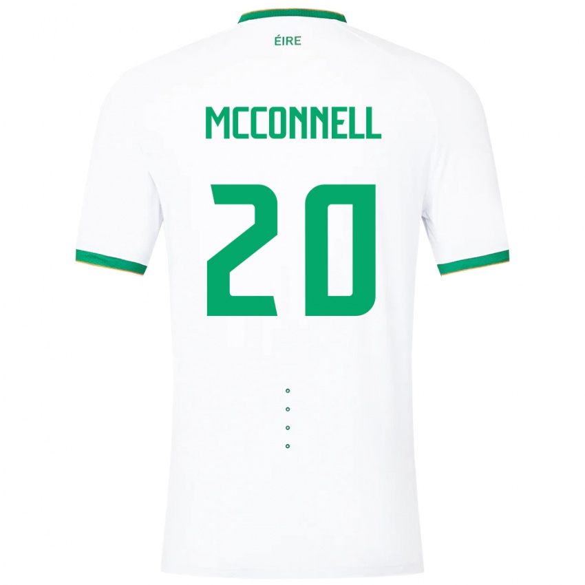 Mujer Camiseta Irlanda Glenn Mcconnell #20 Blanco 2ª Equipación 24-26 La Camisa México
