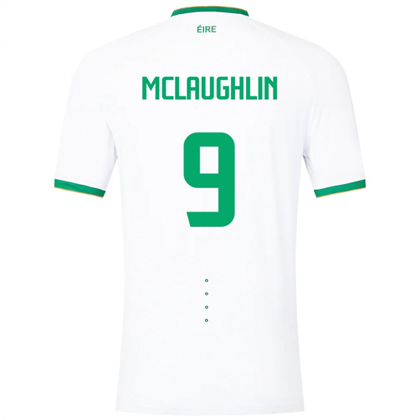 Mujer Camiseta Irlanda Erin Mclaughlin #9 Blanco 2ª Equipación 24-26 La Camisa México