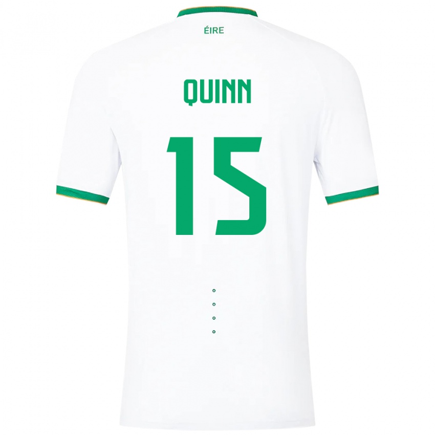 Mujer Camiseta Irlanda Lucy Quinn #15 Blanco 2ª Equipación 24-26 La Camisa México
