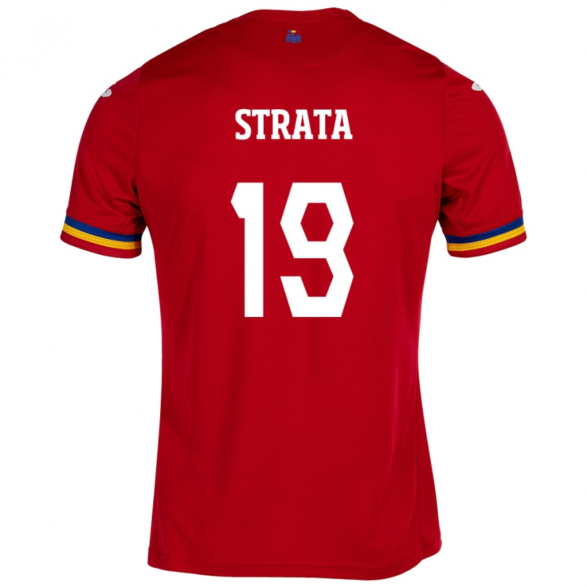 Mujer Camiseta Rumania Tony Strata #19 Rojo 2ª Equipación 24-26 La Camisa México