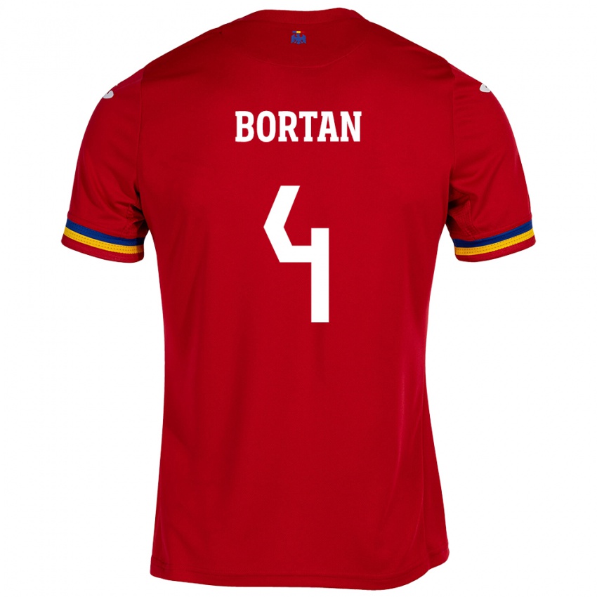 Mujer Camiseta Rumania Ioana Bortan #4 Rojo 2ª Equipación 24-26 La Camisa México