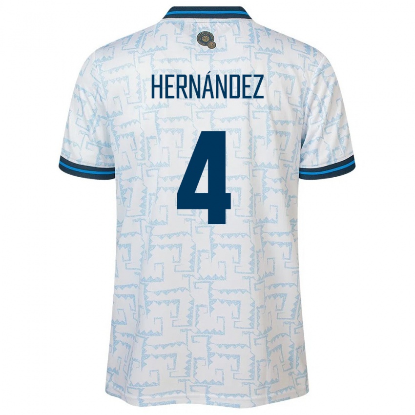 Mujer Camiseta El Salvador Elaily Hernández #4 Blanco 2ª Equipación 24-26 La Camisa México