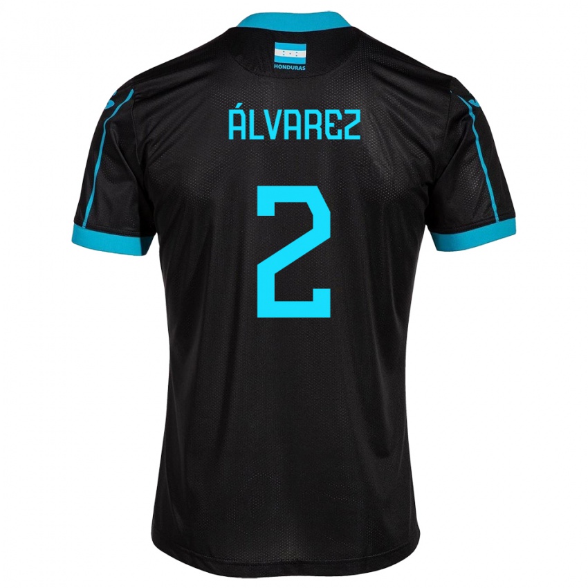 Mujer Camiseta Honduras Kevin Álvarez #2 Negro 2ª Equipación 24-26 La Camisa México