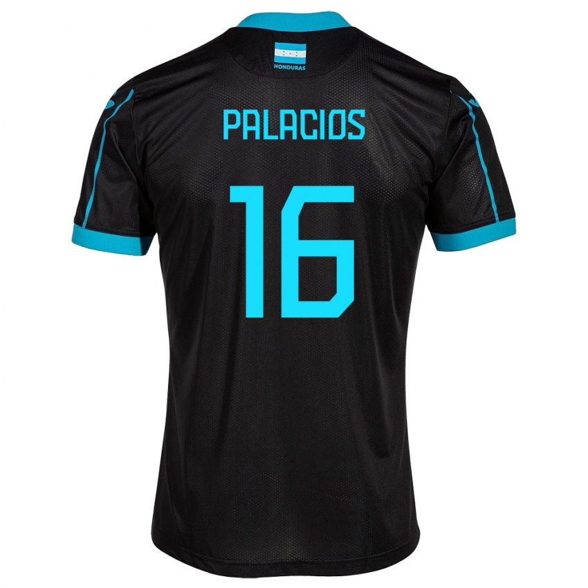 Mujer Camiseta Honduras Danilo Palacios #16 Negro 2ª Equipación 24-26 La Camisa México