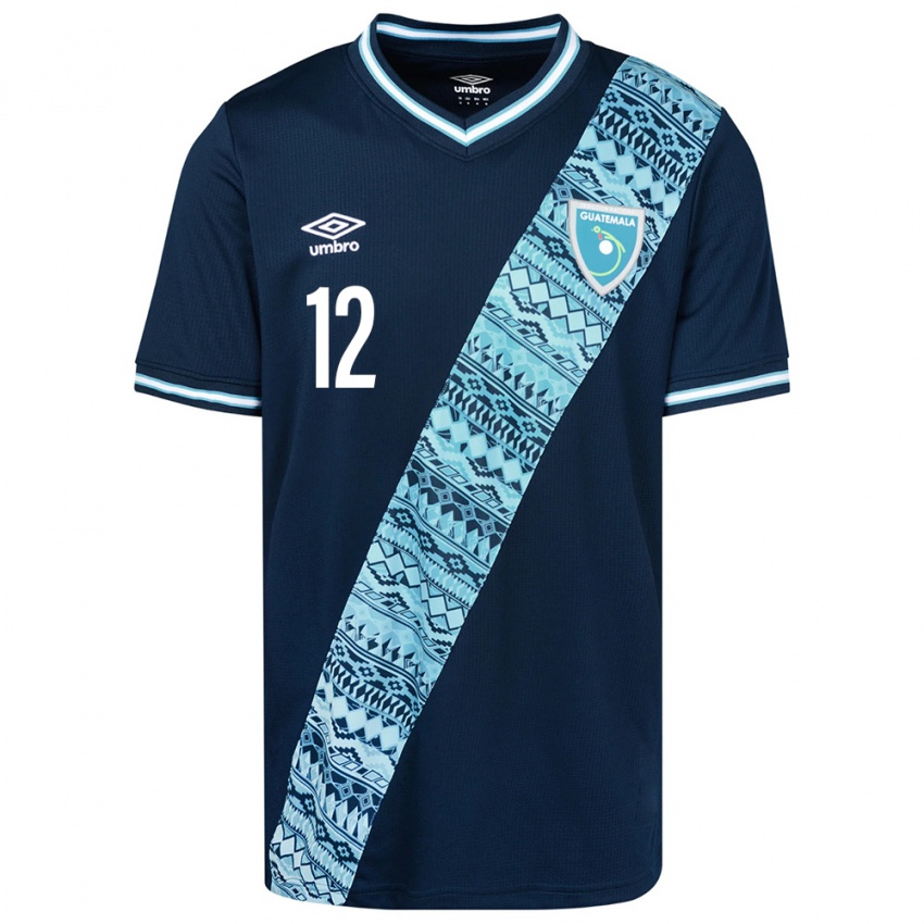 Mujer Camiseta Guatemala John Lutin #12 Azul 2ª Equipación 24-26 La Camisa México