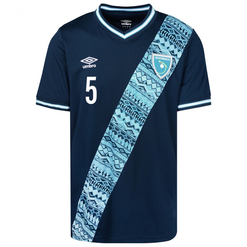 Mujer Camiseta Guatemala Jeffery López #5 Azul 2ª Equipación 24-26 La Camisa México