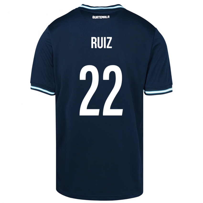 Mujer Camiseta Guatemala Kevin Ruiz #22 Azul 2ª Equipación 24-26 La Camisa México