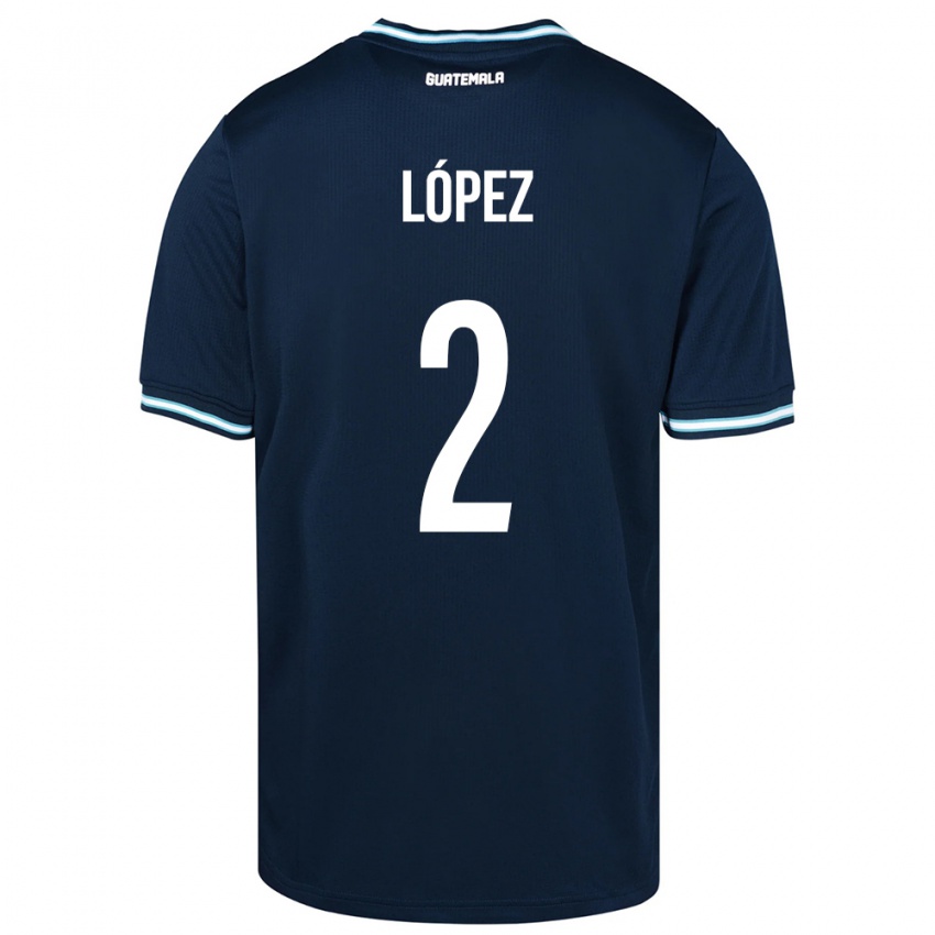 Mujer Camiseta Guatemala Francisco López #2 Azul 2ª Equipación 24-26 La Camisa México