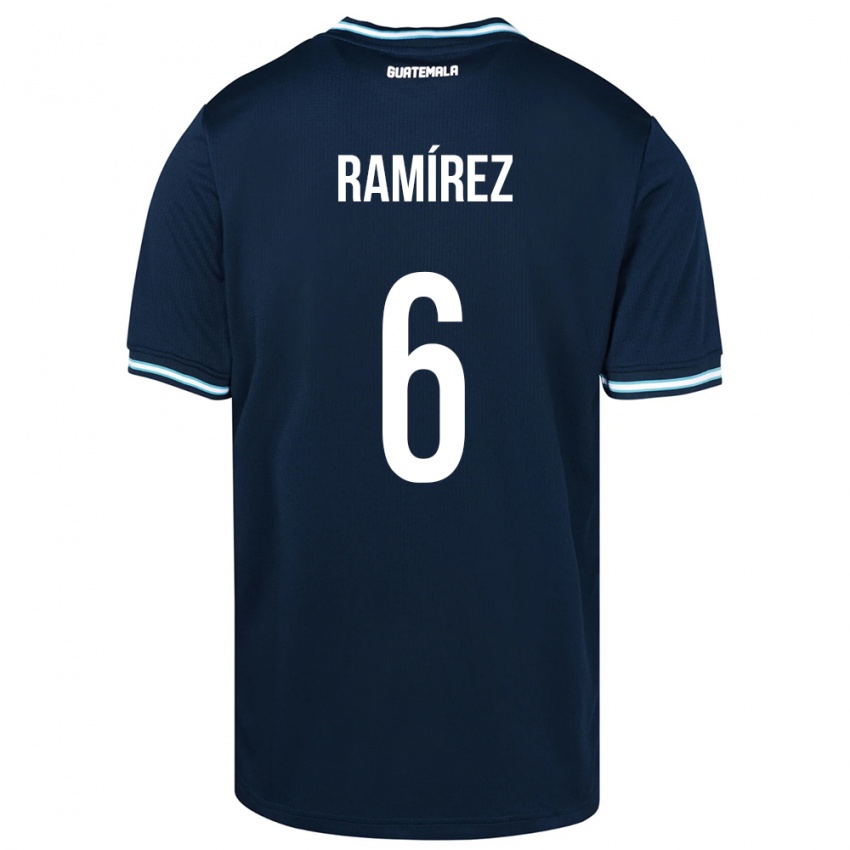 Mujer Camiseta Guatemala Kevin Ramírez #6 Azul 2ª Equipación 24-26 La Camisa México