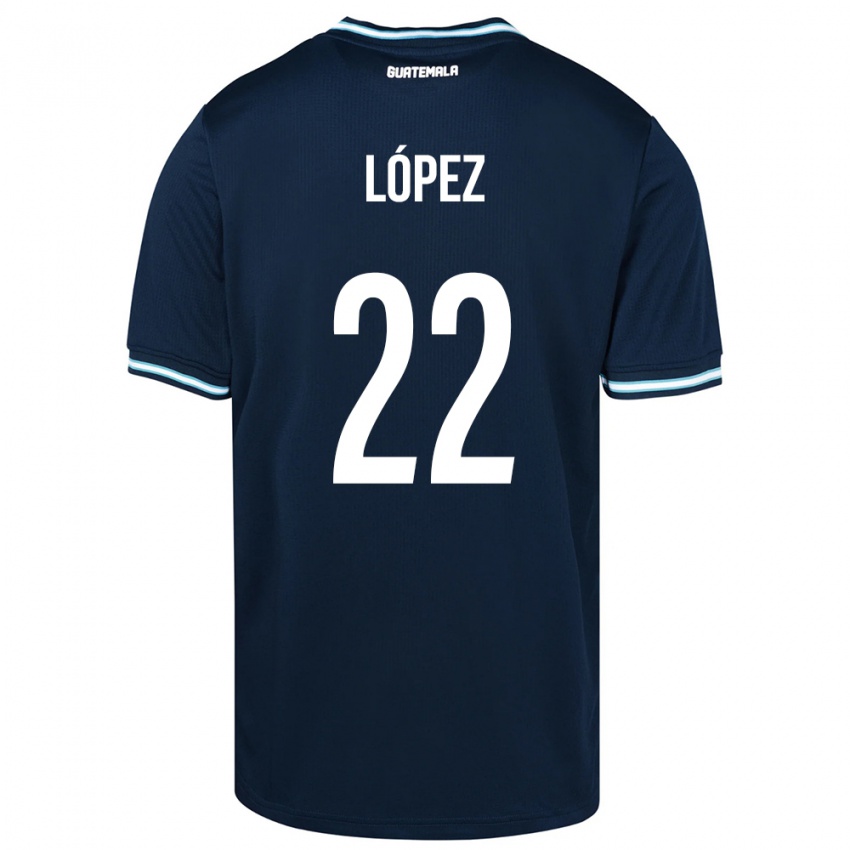 Mujer Camiseta Guatemala Whitney López #22 Azul 2ª Equipación 24-26 La Camisa México