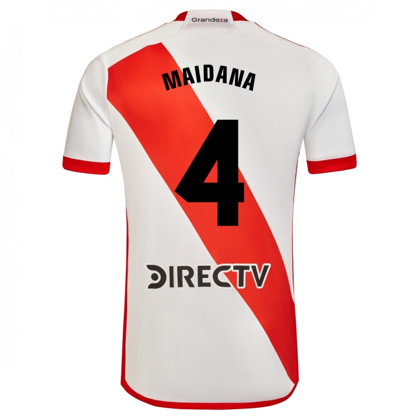 Niño Camiseta Jonatan Maidana #4 Blanco Rojo 1ª Equipación 2023/24 La Camisa México