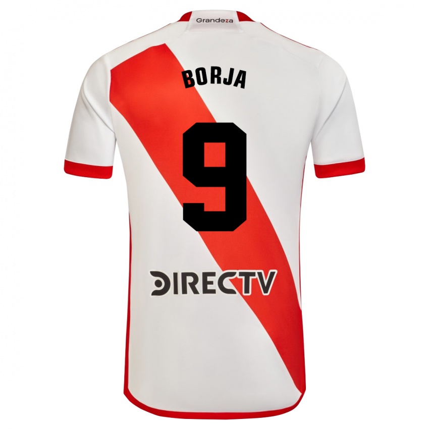 Niño Camiseta Miguel Borja #9 Blanco Rojo 1ª Equipación 2023/24 La Camisa México