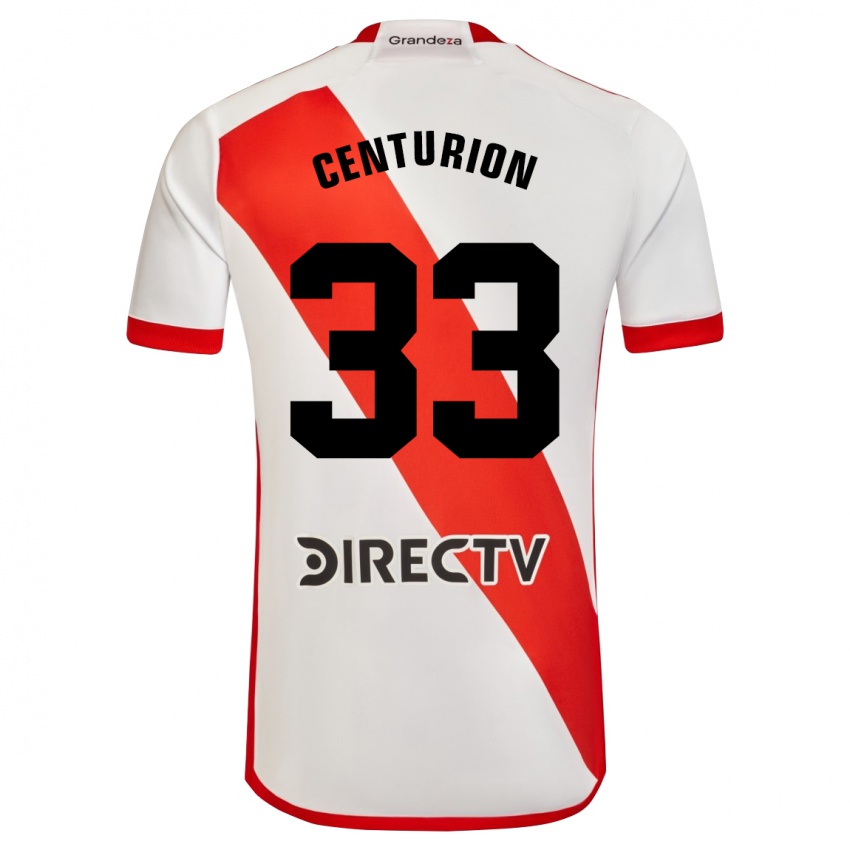 Niño Camiseta Ezequiel Centurión #33 Blanco Rojo 1ª Equipación 2023/24 La Camisa México
