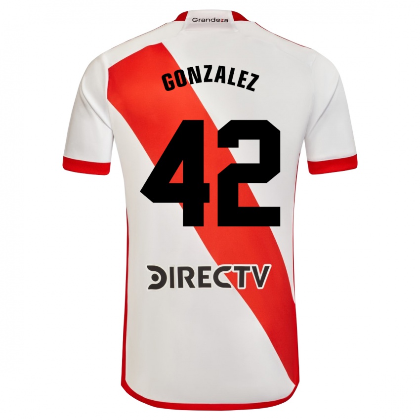 Niño Camiseta Alexis González #42 Blanco Rojo 1ª Equipación 2023/24 La Camisa México