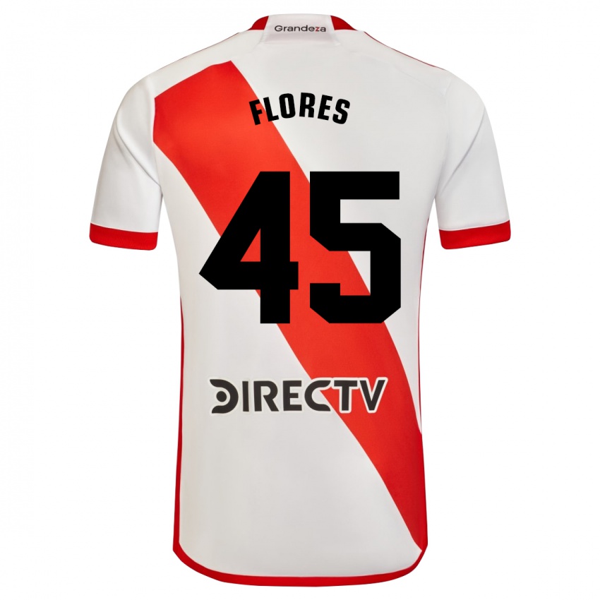 Niño Camiseta Joaquín Flores #45 Blanco Rojo 1ª Equipación 2023/24 La Camisa México