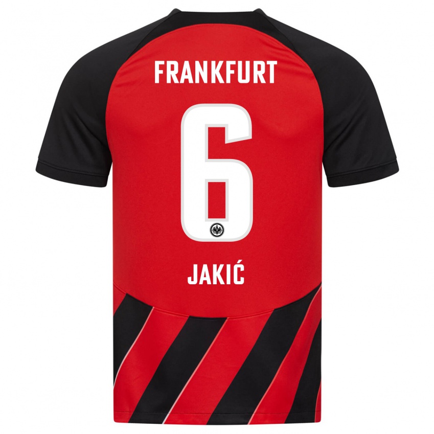 Niño Camiseta Kristijan Jakic #6 Negro Rojo 1ª Equipación 2023/24 La Camisa México