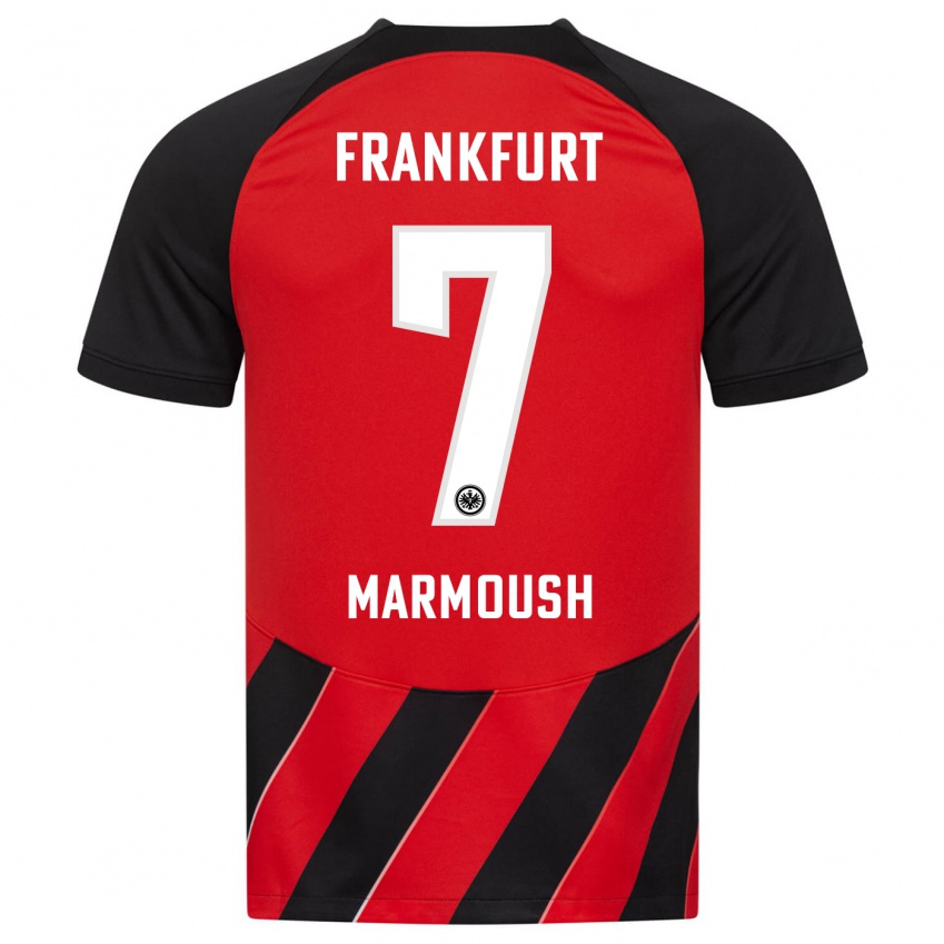 Niño Camiseta Omar Marmoush #7 Negro Rojo 1ª Equipación 2023/24 La Camisa México