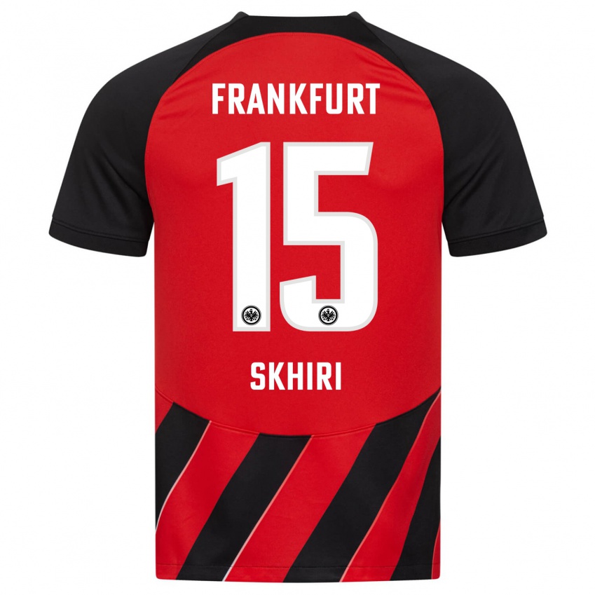 Niño Camiseta Ellyes Skhiri #15 Negro Rojo 1ª Equipación 2023/24 La Camisa México