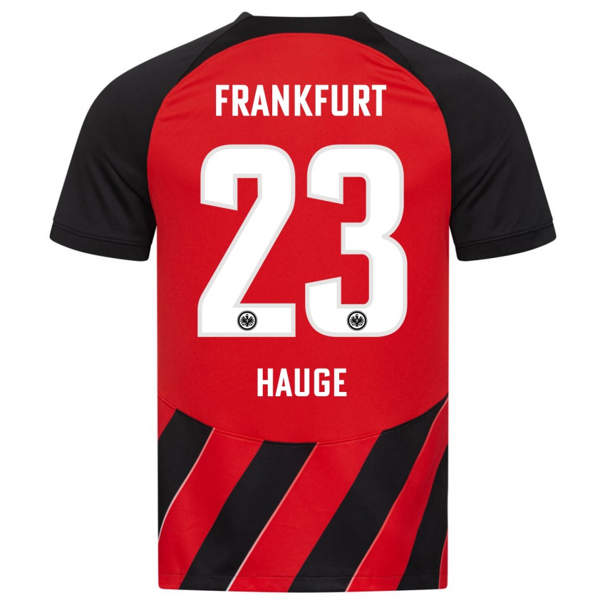 Niño Camiseta Jens Petter Hauge #23 Negro Rojo 1ª Equipación 2023/24 La Camisa México