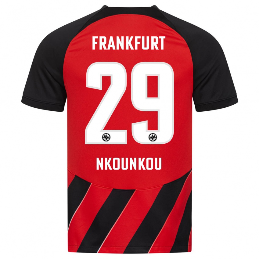 Niño Camiseta Niels Nkounkou #29 Negro Rojo 1ª Equipación 2023/24 La Camisa México