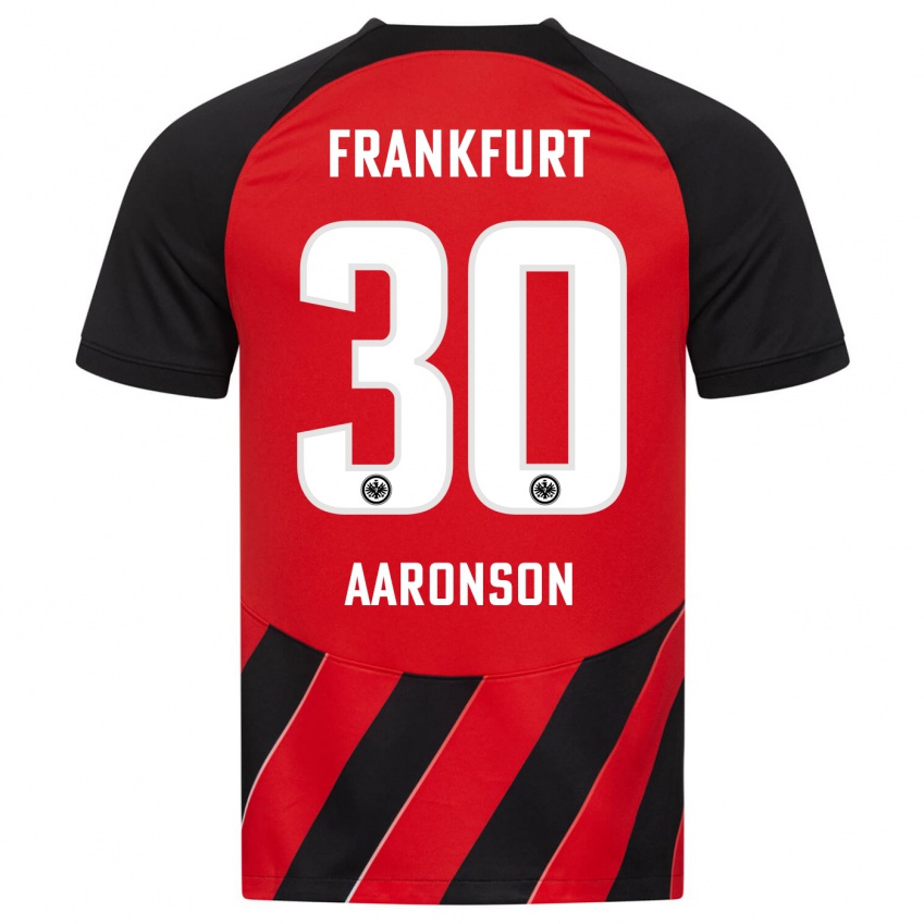 Niño Camiseta Paxten Aaronson #30 Negro Rojo 1ª Equipación 2023/24 La Camisa México