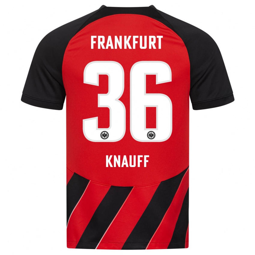 Niño Camiseta Ansgar Knauff #36 Negro Rojo 1ª Equipación 2023/24 La Camisa México