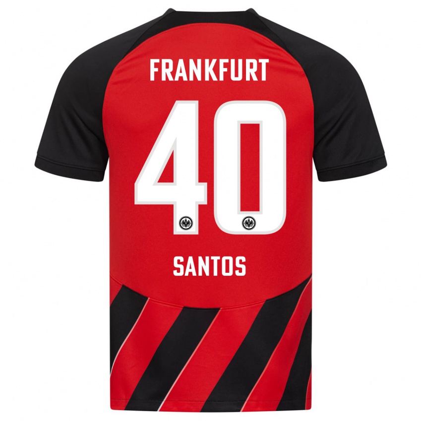 Niño Camiseta Kauã Santos #40 Negro Rojo 1ª Equipación 2023/24 La Camisa México