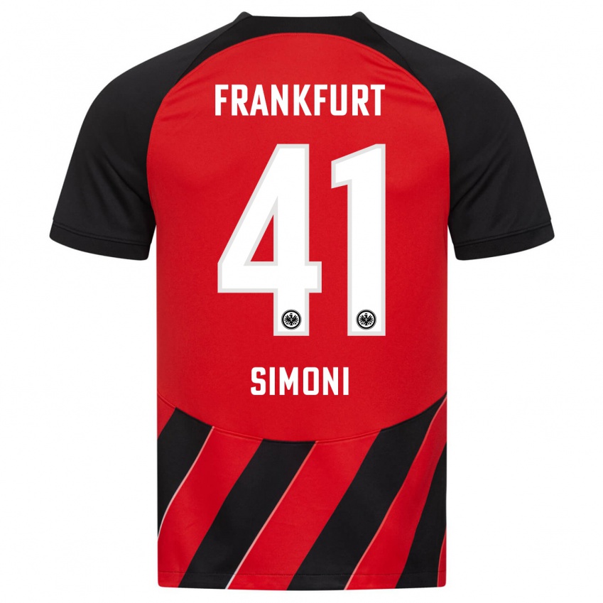 Niño Camiseta Simon Simoni #41 Negro Rojo 1ª Equipación 2023/24 La Camisa México