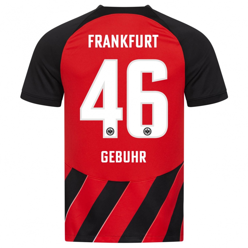 Niño Camiseta Dario Gebuhr #46 Negro Rojo 1ª Equipación 2023/24 La Camisa México