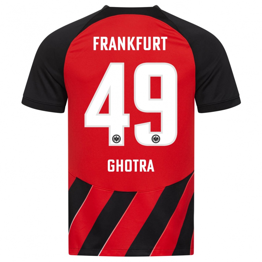 Niño Camiseta Harpreet Ghotra #49 Negro Rojo 1ª Equipación 2023/24 La Camisa México