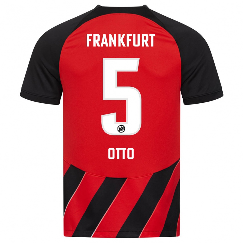 Niño Camiseta Fynn Otto #5 Negro Rojo 1ª Equipación 2023/24 La Camisa México