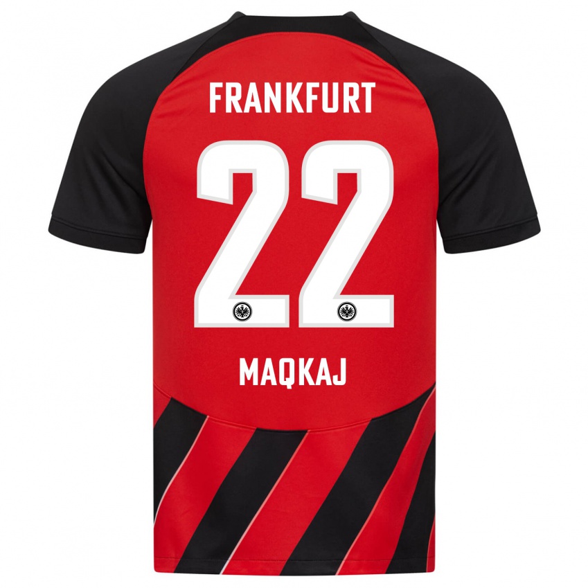 Niño Camiseta Dritan Maqkaj #22 Negro Rojo 1ª Equipación 2023/24 La Camisa México