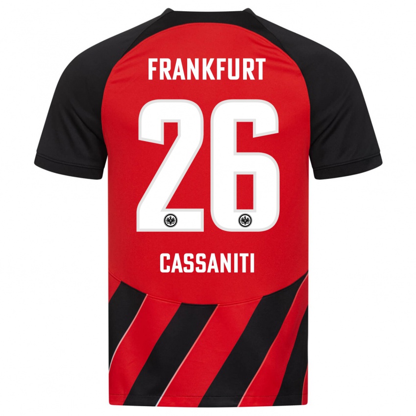 Niño Camiseta Nino Cassaniti #26 Negro Rojo 1ª Equipación 2023/24 La Camisa México