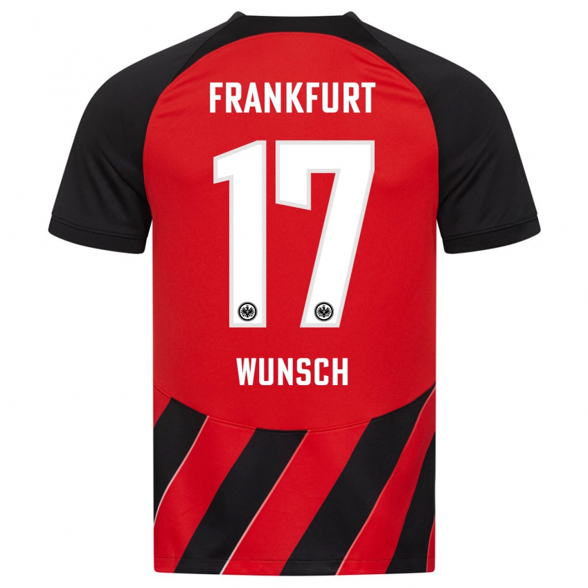 Niño Camiseta Paul Wünsch #17 Negro Rojo 1ª Equipación 2023/24 La Camisa México