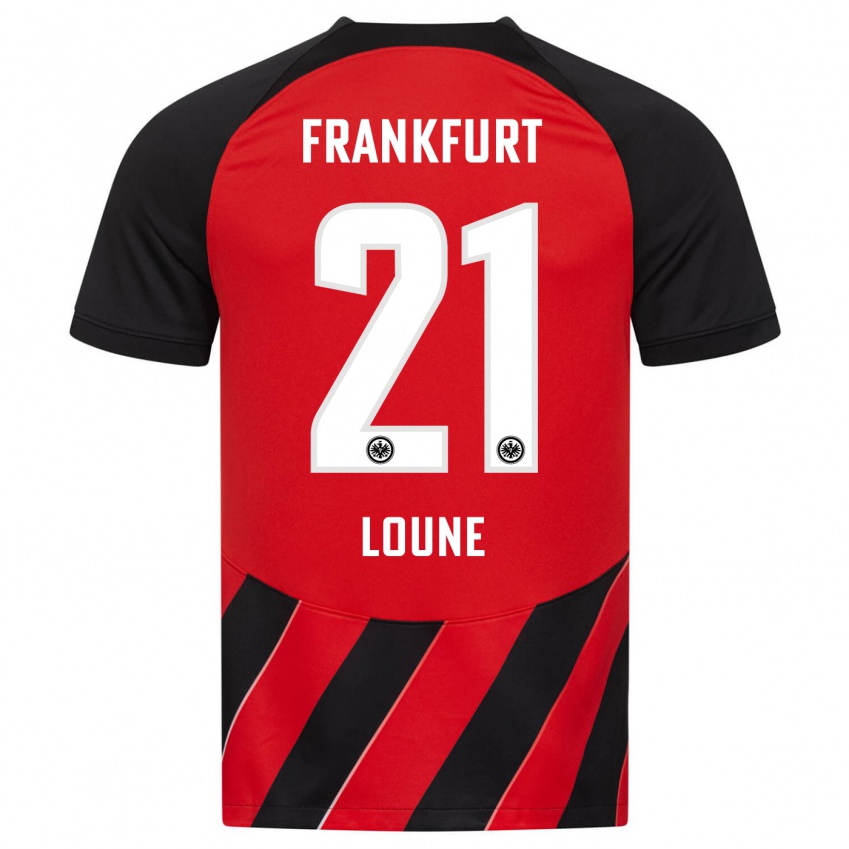 Niño Camiseta Adam Loune #21 Negro Rojo 1ª Equipación 2023/24 La Camisa México