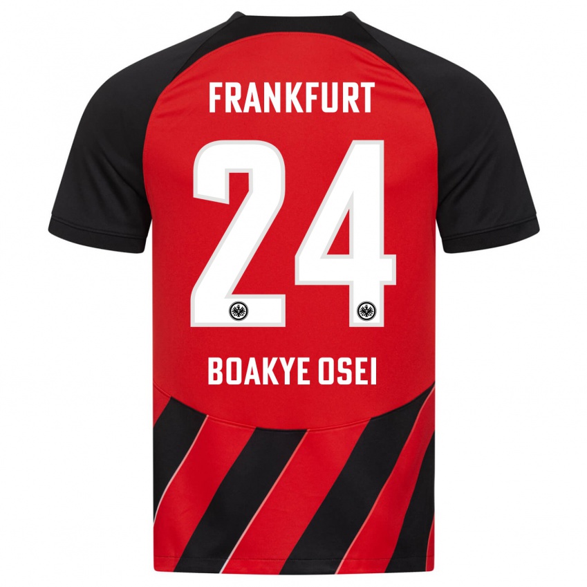 Niño Camiseta Derek Boakye-Osei #24 Negro Rojo 1ª Equipación 2023/24 La Camisa México