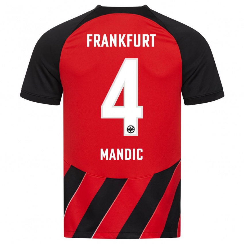 Niño Camiseta Kristian Mandic #4 Negro Rojo 1ª Equipación 2023/24 La Camisa México