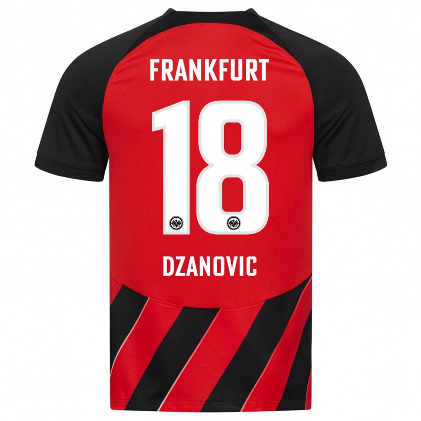 Niño Camiseta Benjamin Dzanovic #18 Negro Rojo 1ª Equipación 2023/24 La Camisa México