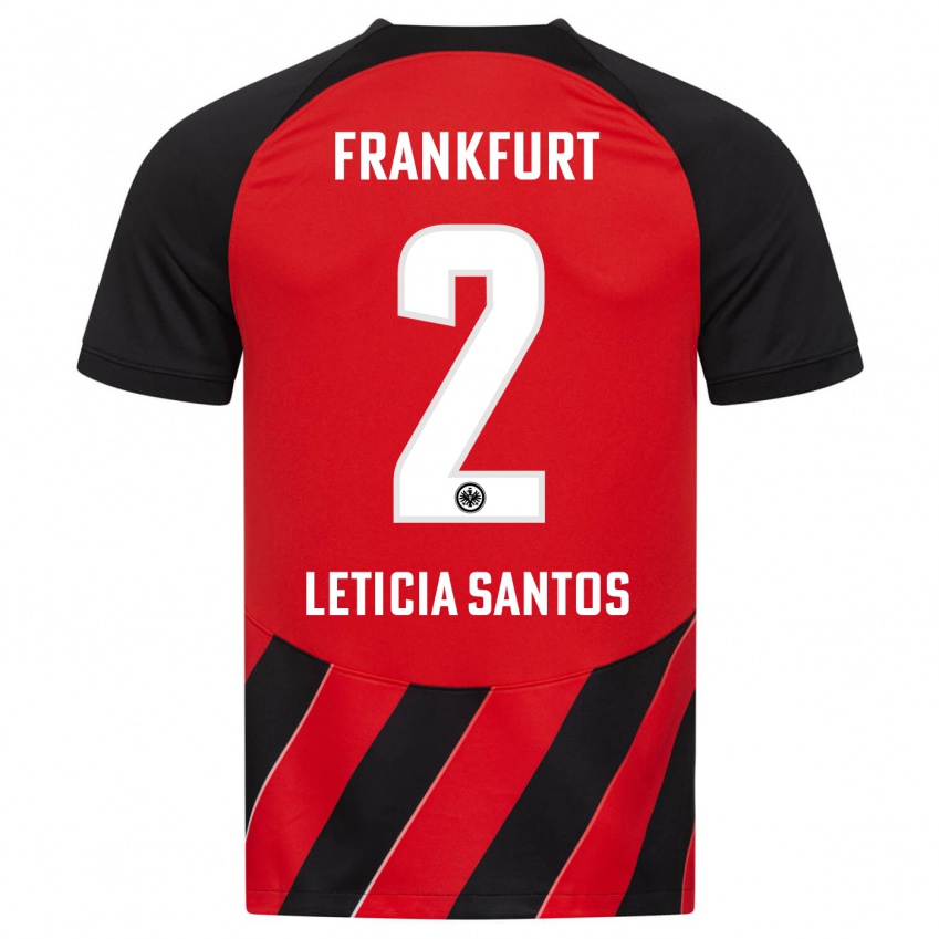 Niño Camiseta Letícia Santos De Oliveira #2 Negro Rojo 1ª Equipación 2023/24 La Camisa México