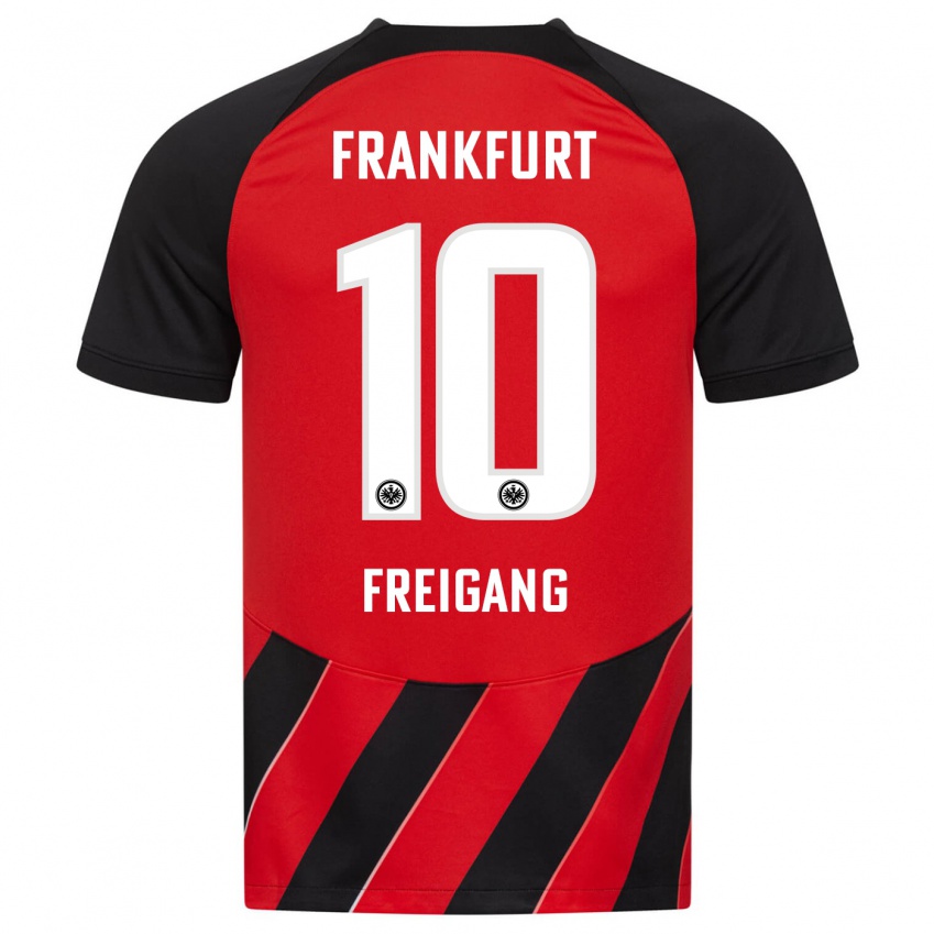 Niño Camiseta Laura Freigang #10 Negro Rojo 1ª Equipación 2023/24 La Camisa México