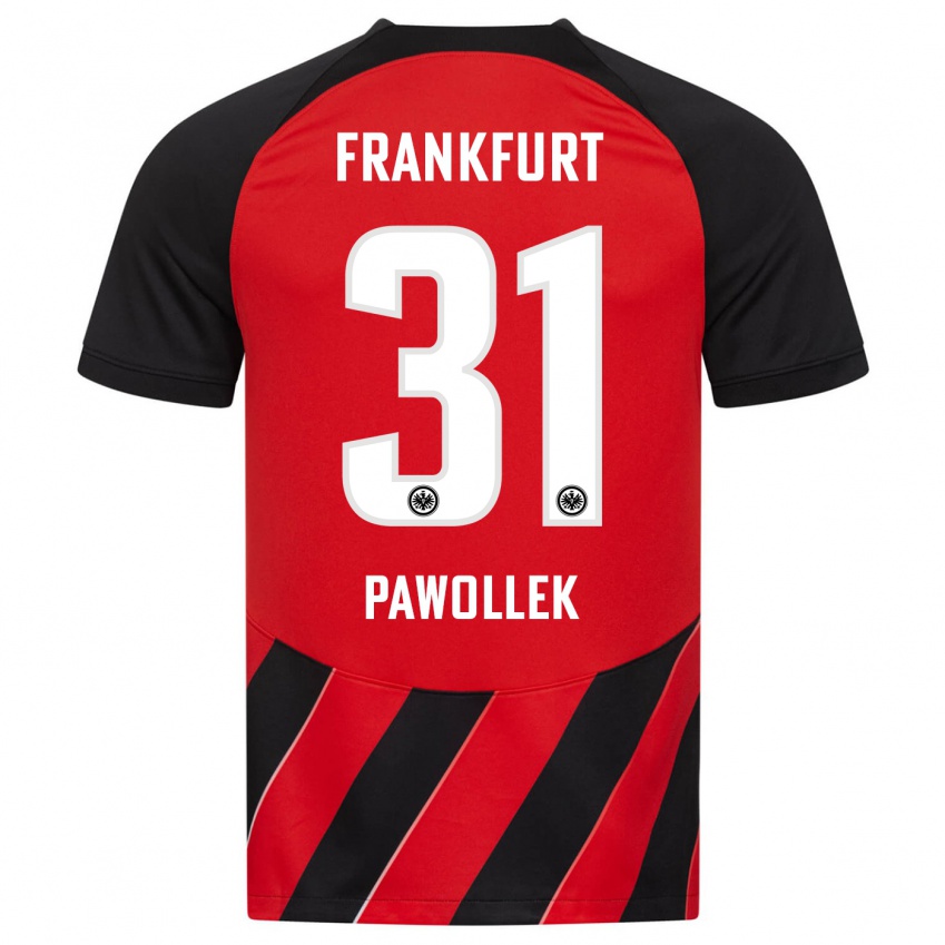 Niño Camiseta Tanja Pawollek #31 Negro Rojo 1ª Equipación 2023/24 La Camisa México