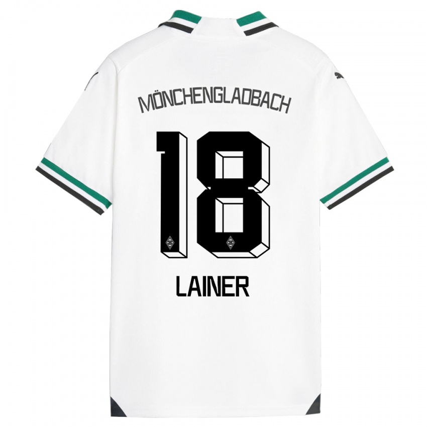 Niño Camiseta Stefan Lainer #18 Blanco Verde 1ª Equipación 2023/24 La Camisa México